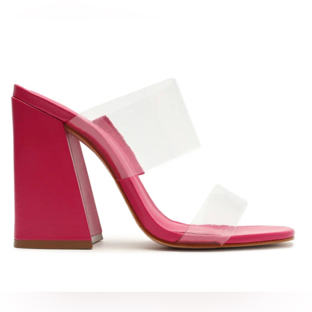 Schutz Victorie High Block Sandal Pink 7